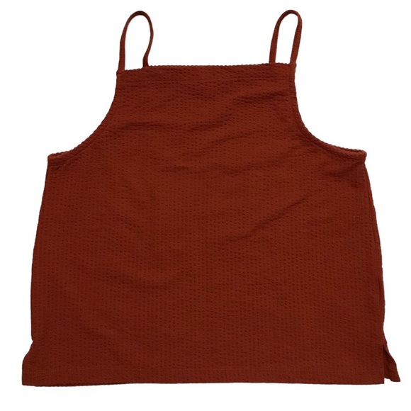 Madewell Seersucker Apron Tank Top Square Neck Crop Boxy Texture 90s Y2K Size XS - Picture 3 of 13